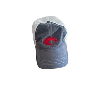 Costa Del Mar Gray Blue Logo Mesh Back Adjustable Baseball Cap Ball Hat